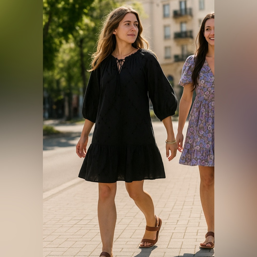 Primark black smock style dress